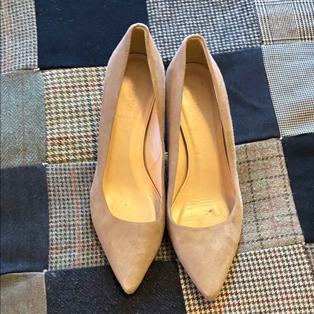 J Crew kitten heels, size 6, light tan suede